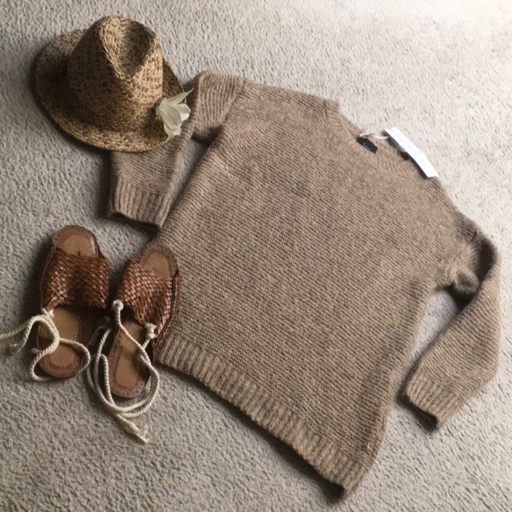 LUMIERE/“OATMEAL WHEAT WOOL BLEND KNIT SWEATER DRESS/NWT
